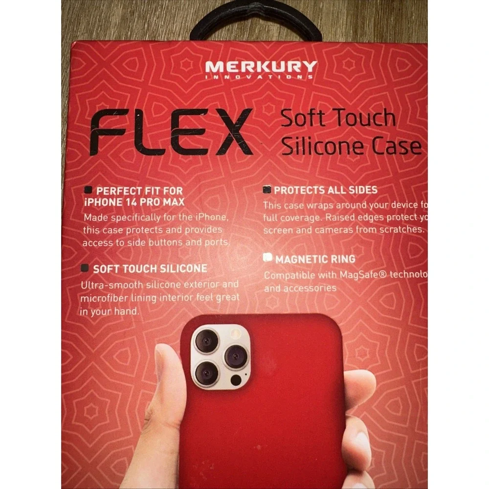 MERKURY INNOVATIONS  FLEX Soft‎ Touch  Silicone Case Red Iphone 15 Pro Max